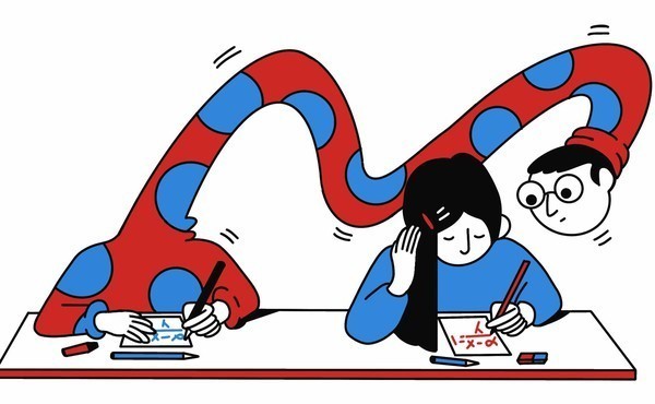 Students that Cheat. An original illustration from Brian Platzer's article in the Atlantic.